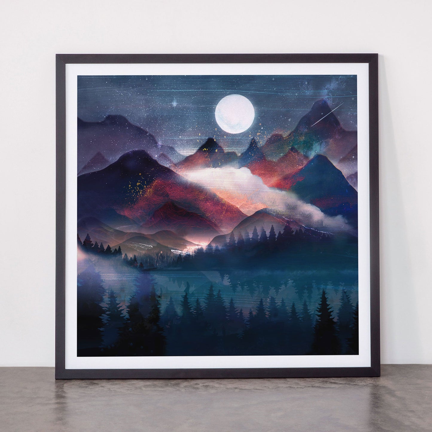 Mountain Lake Under the Stars Framed Art Print Gallery Image 55
