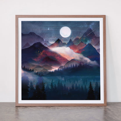 Mountain Lake Under the Stars Framed Art Print Gallery Image 66