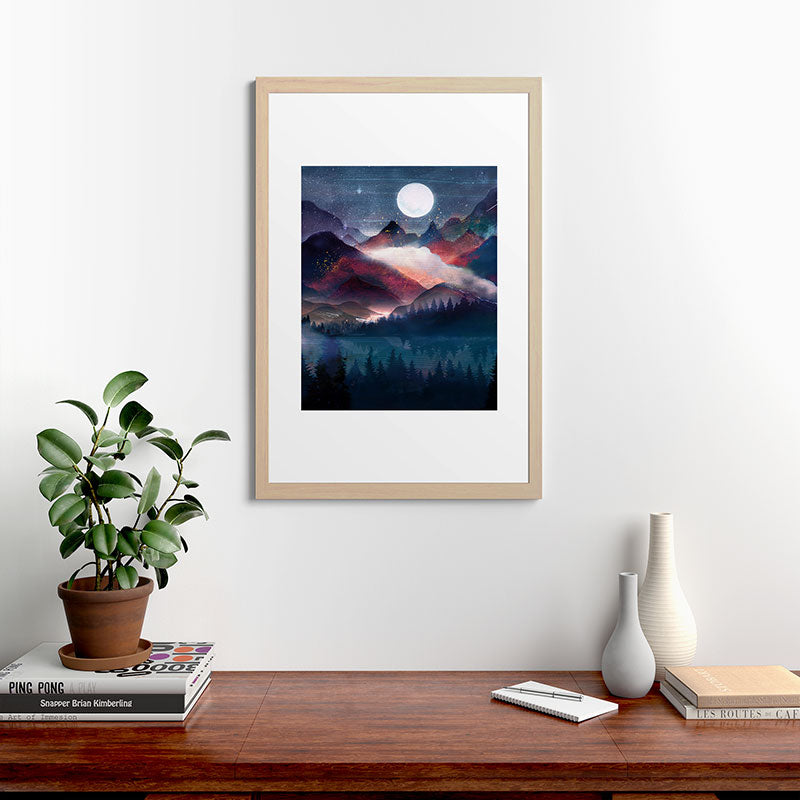 Mountain Lake Under the Stars Framed Art Print Gallery Image 65