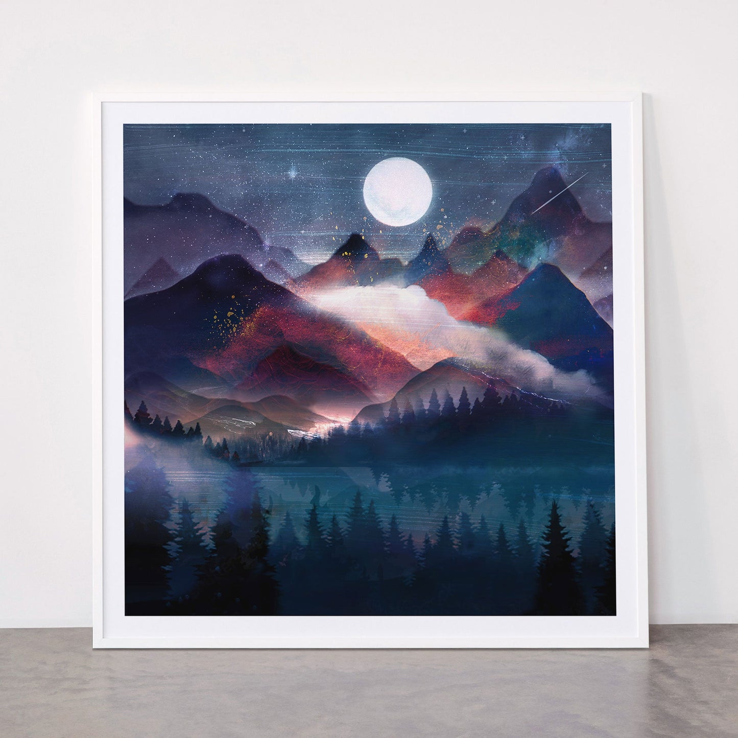 Mountain Lake Under the Stars Framed Art Print Gallery Image 43