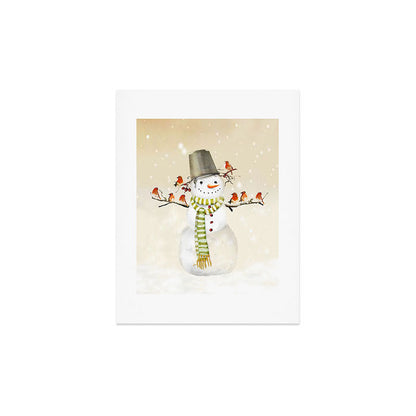 Snowman and Birds Art Print Gallery Image 3