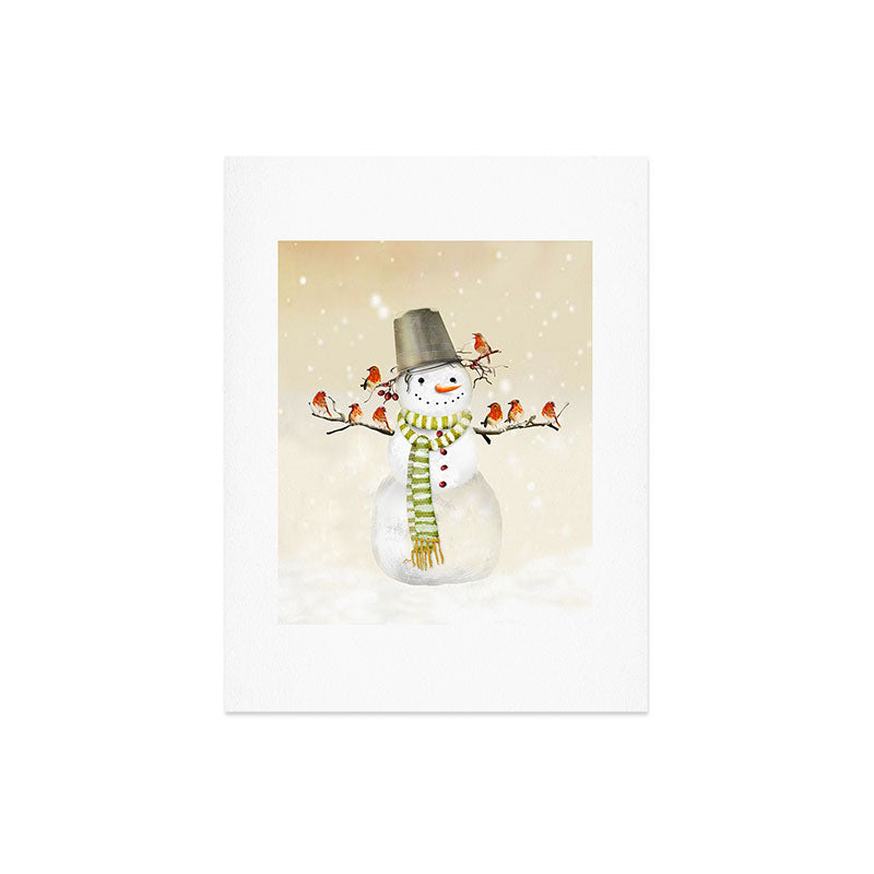 Snowman and Birds Art Print Gallery Image 8