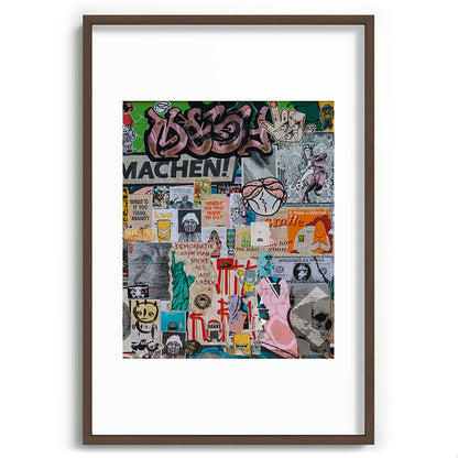 Sticker and graffiti wall background 2 - Berlin street art photography Framed Art Print Gallery Image 68