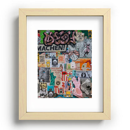 Sticker and graffiti wall background 2 - Berlin street art photography Framed Art Print Gallery Image 69