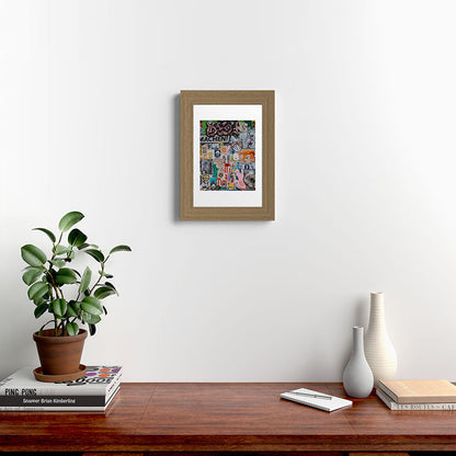 Sticker and graffiti wall background 2 - Berlin street art photography Framed Art Print Gallery Image 38