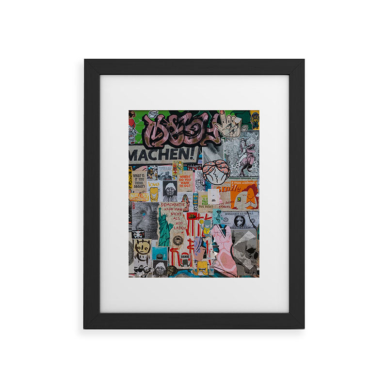 Sticker and graffiti wall background 2 - Berlin street art photography Framed Art Print Gallery Image 29