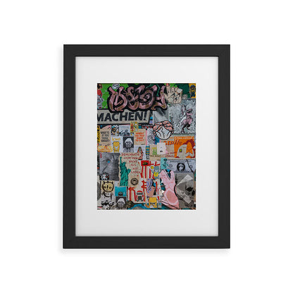 Sticker and graffiti wall background 2 - Berlin street art photography Framed Art Print Gallery Image 29