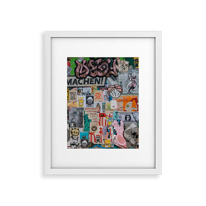 Sticker and graffiti wall background 2 - Berlin street art photography Framed Art Print Gallery Image 26