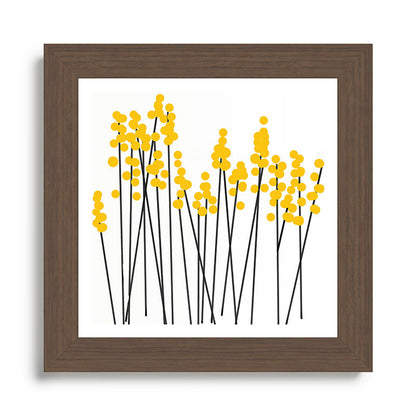 Hello Spring! Yellow/Black Retro Plants on White #decor #society6 #buyart Framed Art Print Gallery Image 57