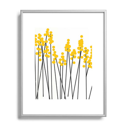 Hello Spring! Yellow/Black Retro Plants on White #decor #society6 #buyart Framed Art Print Gallery Image 129
