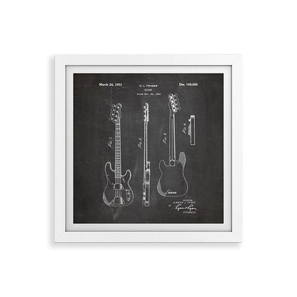 Bass Guitar Patent - Bass Guitarist Art - Black Chalkboard Framed Art Print Gallery Image 82