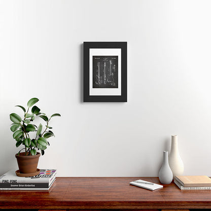 Bass Guitar Patent - Bass Guitarist Art - Black Chalkboard Framed Art Print Gallery Image 42