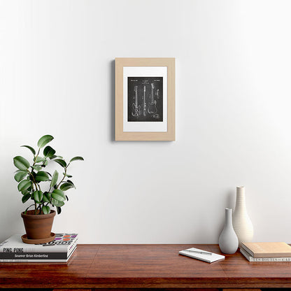 Bass Guitar Patent - Bass Guitarist Art - Black Chalkboard Framed Art Print Gallery Image 62