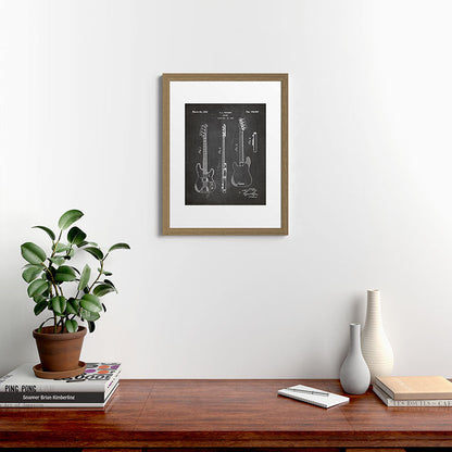 Bass Guitar Patent - Bass Guitarist Art - Black Chalkboard Framed Art Print Gallery Image 54