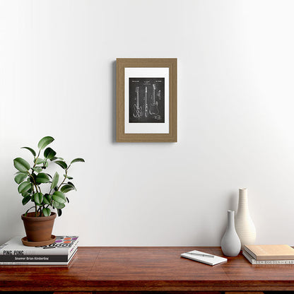 Bass Guitar Patent - Bass Guitarist Art - Black Chalkboard Framed Art Print Gallery Image 52