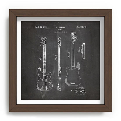 Bass Guitar Patent - Bass Guitarist Art - Black Chalkboard Framed Art Print Gallery Image 98