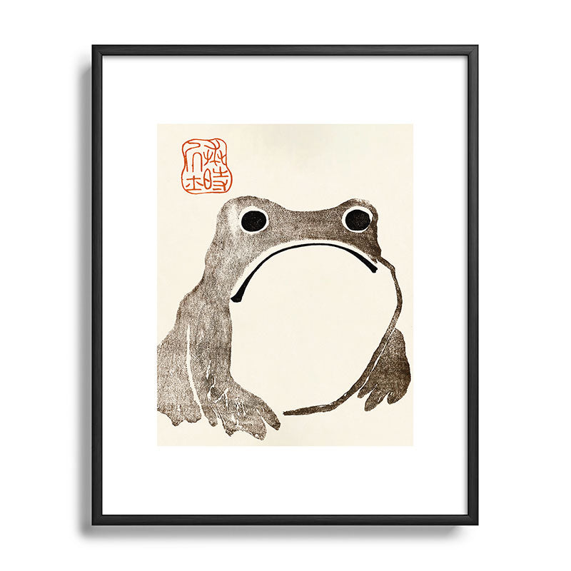 Unimpressed Frog Meika Gafu by Matsumoto Hoji 1814 - Frog Framed Art Print Gallery Image 111