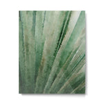 Palm Reading - Botanical Forest Sage Green Close Up Palm Leaf Watercolor Nature Art Print Metal Print Gallery Image 1