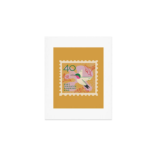 Hummingbird Postage Stamp Art Print Gallery Image 1