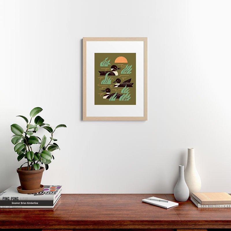 Loons At Dusk Framed Art Print Gallery Image 47