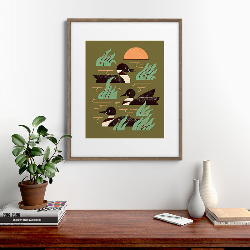 Loons At Dusk Framed Art Print Gallery Image 14