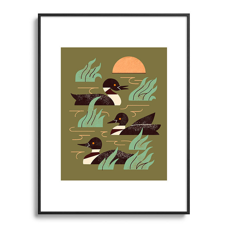 Loons At Dusk Framed Art Print Gallery Image 85