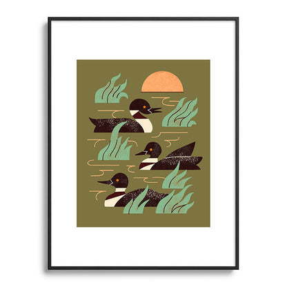 Loons At Dusk Framed Art Print Gallery Image 84