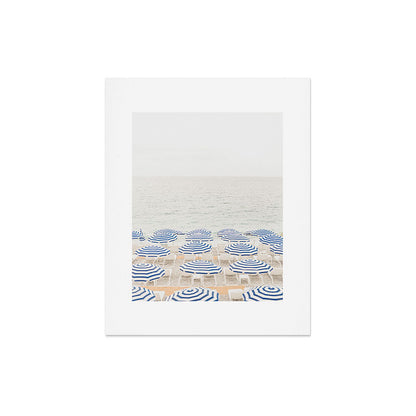 Blue Striped Umbrellas of the French Riviera | Nice, France beach photography Art Print Gallery Image 5