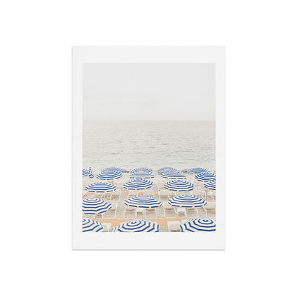 Blue Striped Umbrellas of the French Riviera | Nice, France beach photography Art Print Gallery Image 7