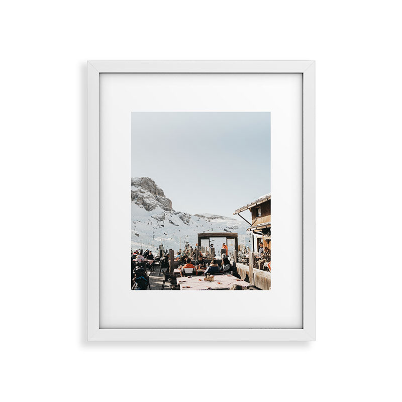 Dolomite Ski Resort | The definition of Mountaintop Après-ski definition | Norther Italy travel prints Framed Art Print Gallery Image 13