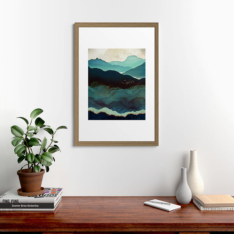 Indigo Mountains Framed Art Print Gallery Image 56