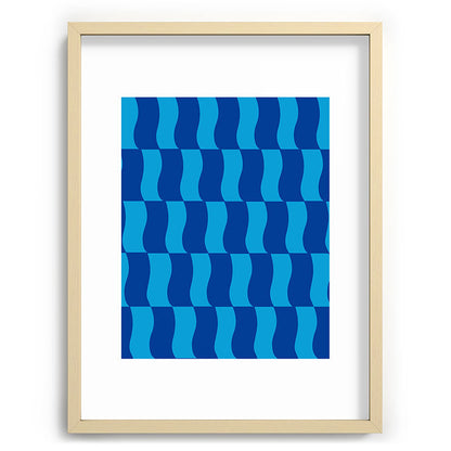 Cobalt Sky Wavy Blocks Framed Art Print Gallery Image 99
