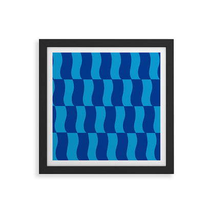 Cobalt Sky Wavy Blocks Framed Art Print Gallery Image 50