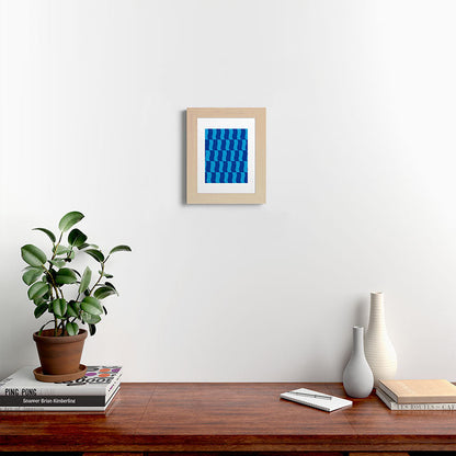 Cobalt Sky Wavy Blocks Framed Art Print Gallery Image 61