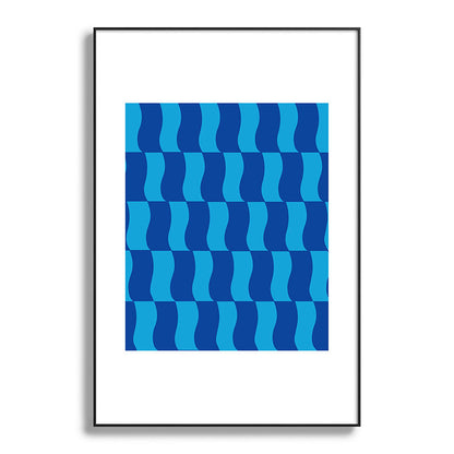 Cobalt Sky Wavy Blocks Framed Art Print Gallery Image 119
