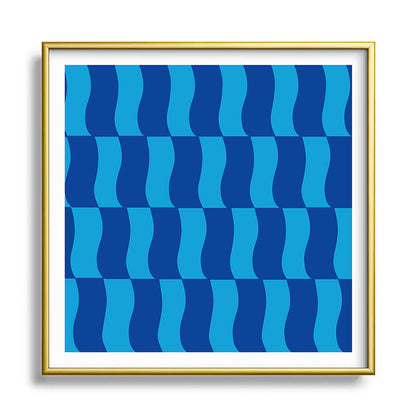 Cobalt Sky Wavy Blocks Framed Art Print Gallery Image 133