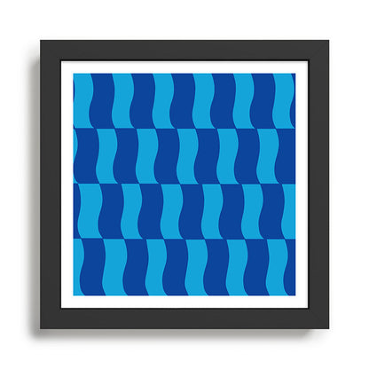 Cobalt Sky Wavy Blocks Framed Art Print Gallery Image 2