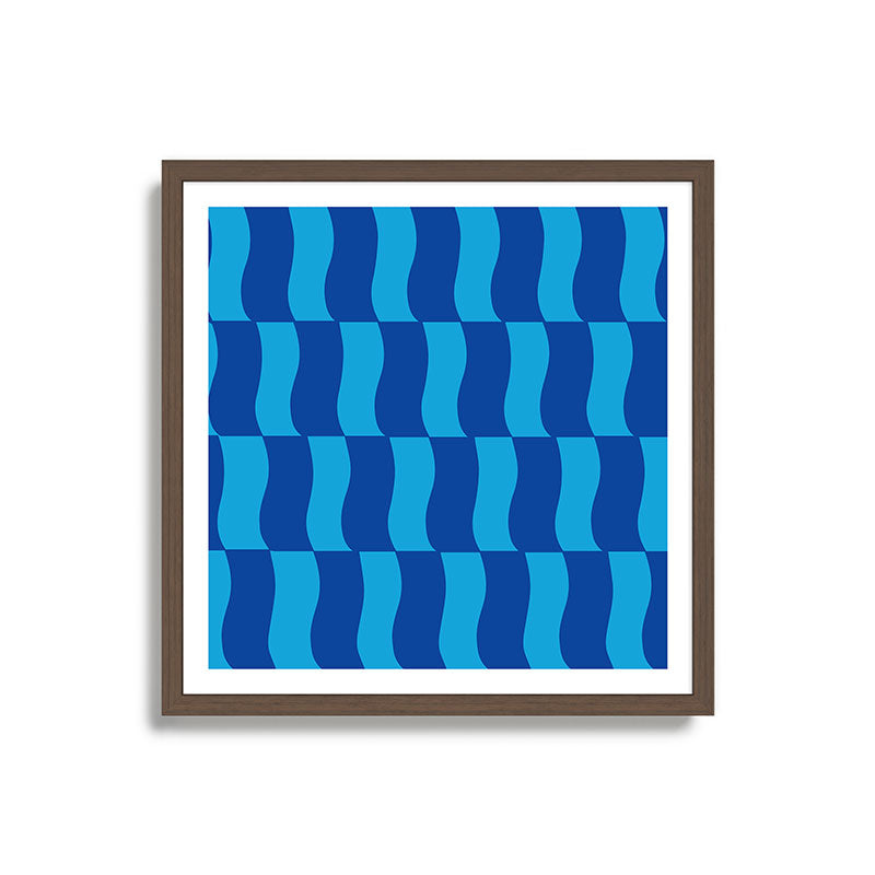 Cobalt Sky Wavy Blocks Framed Art Print Gallery Image 17