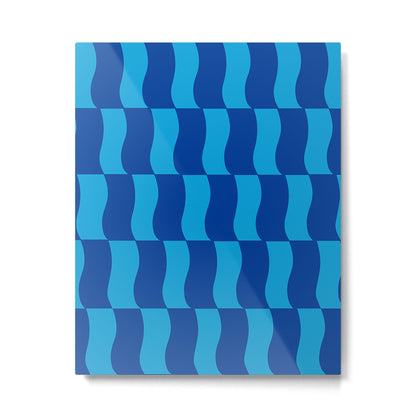 Cobalt Sky Wavy Blocks Metal Print Gallery Image 4
