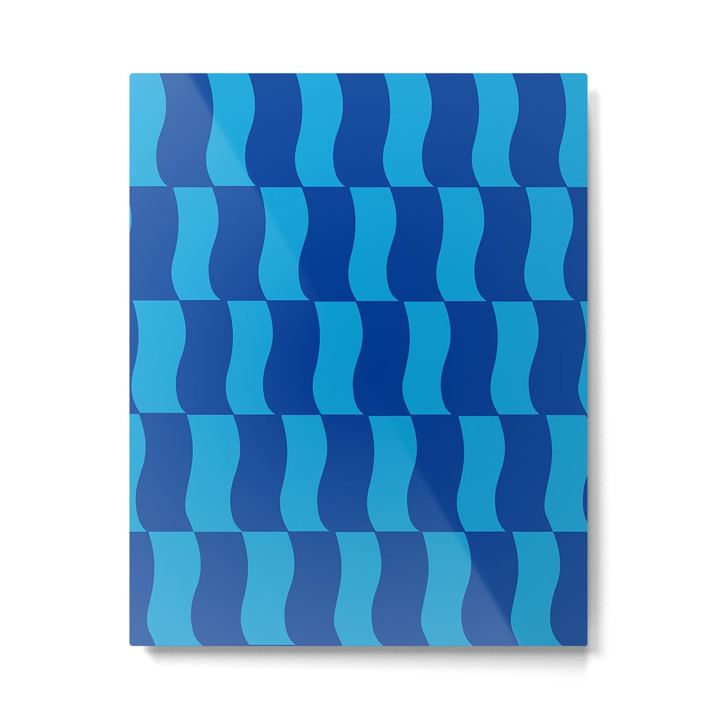 Cobalt Sky Wavy Blocks Metal Print Gallery Image 6