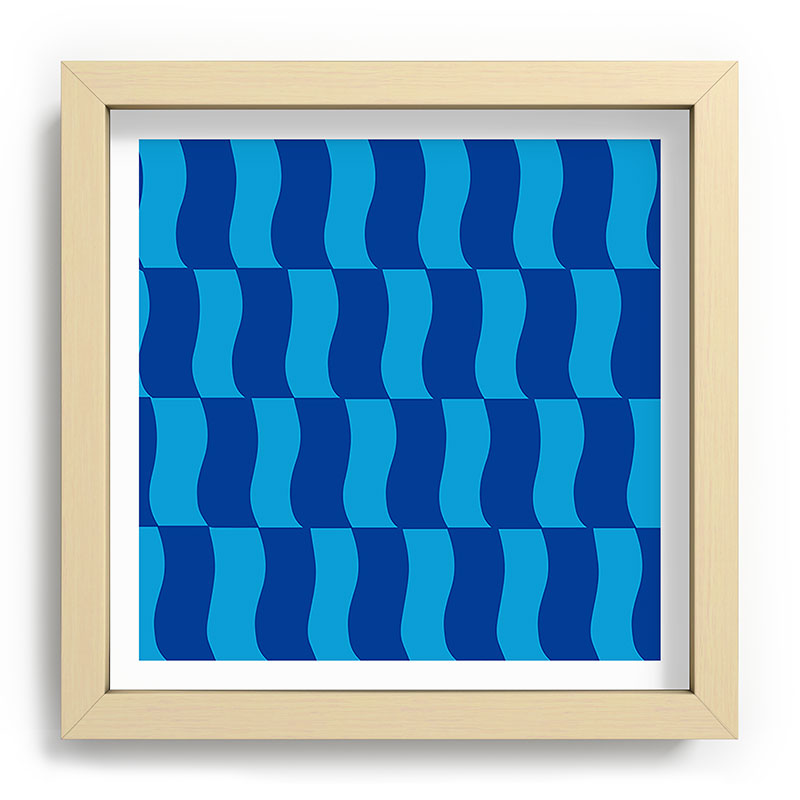 Cobalt Sky Wavy Blocks Framed Art Print Gallery Image 106