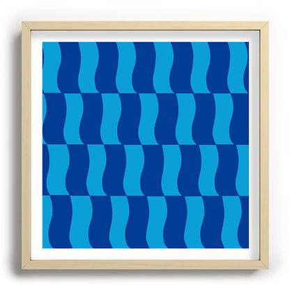 Cobalt Sky Wavy Blocks Framed Art Print Gallery Image 109