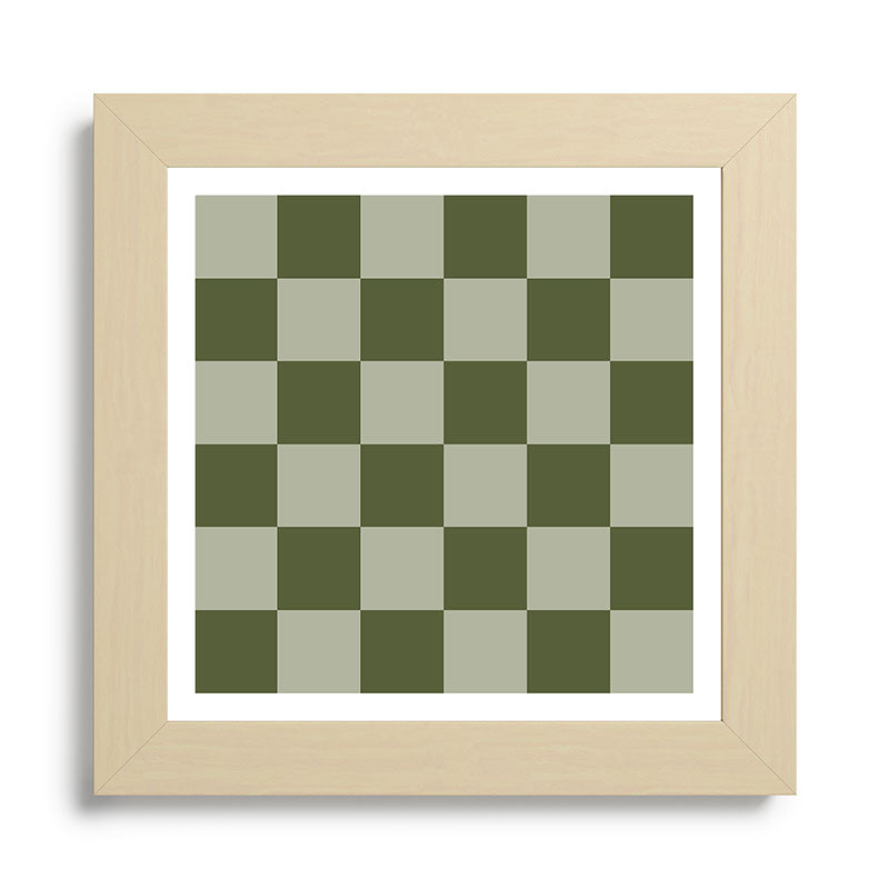 Checkered (Sage & Olive Green) Framed Art Print Gallery Image 19