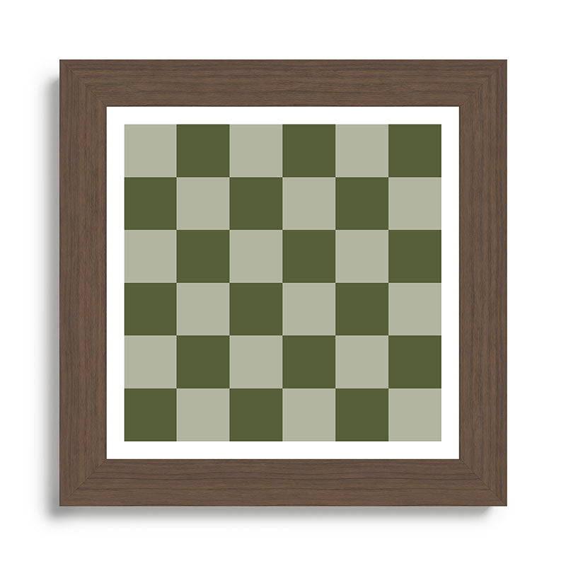 Checkered (Sage & Olive Green) Framed Art Print Gallery Image 16