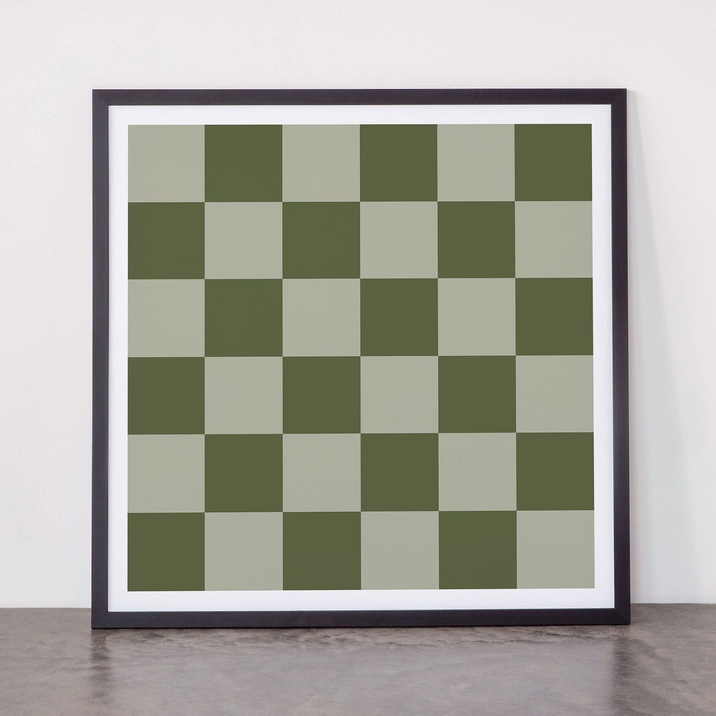 Checkered (Sage & Olive Green) Framed Art Print Gallery Image 15