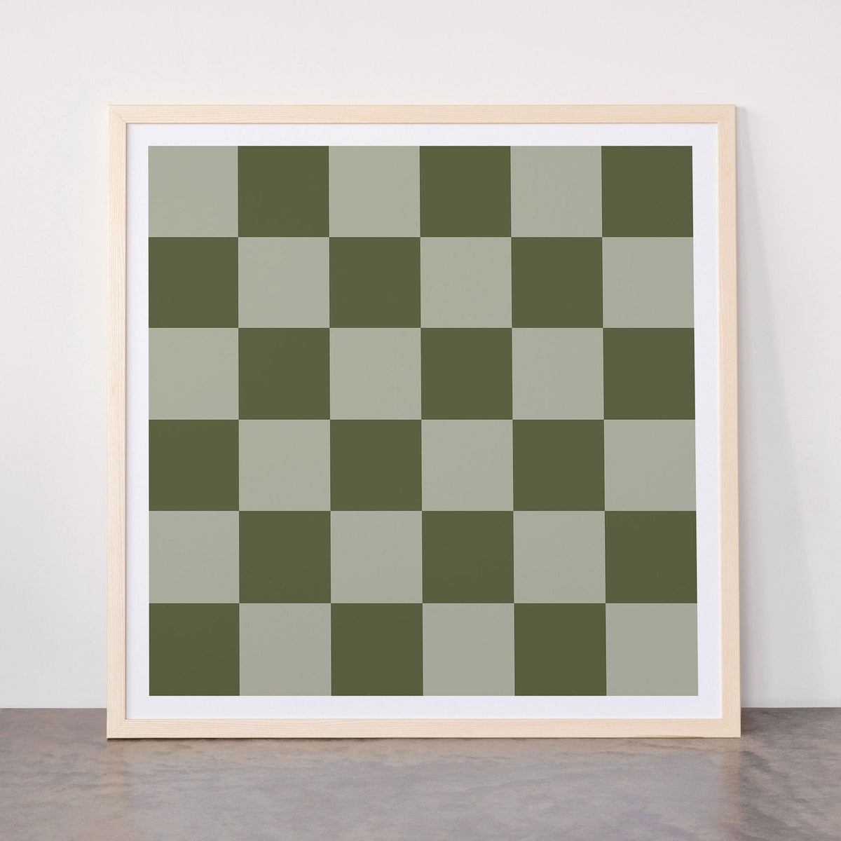 Checkered (Sage & Olive Green) Framed Art Print Gallery Image 21