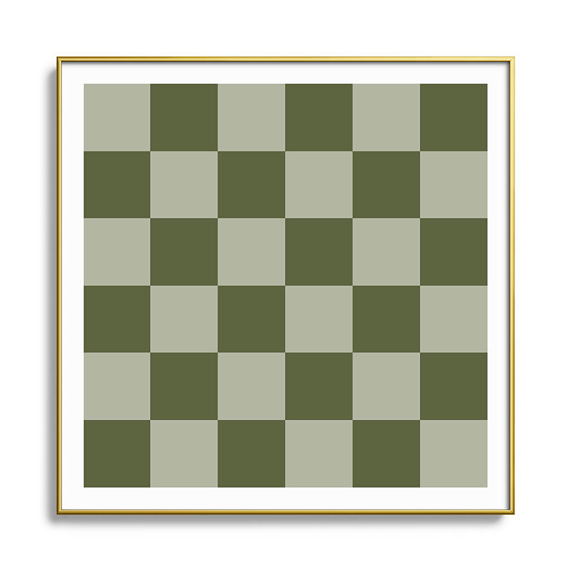 Checkered (Sage & Olive Green) Framed Art Print Gallery Image 37