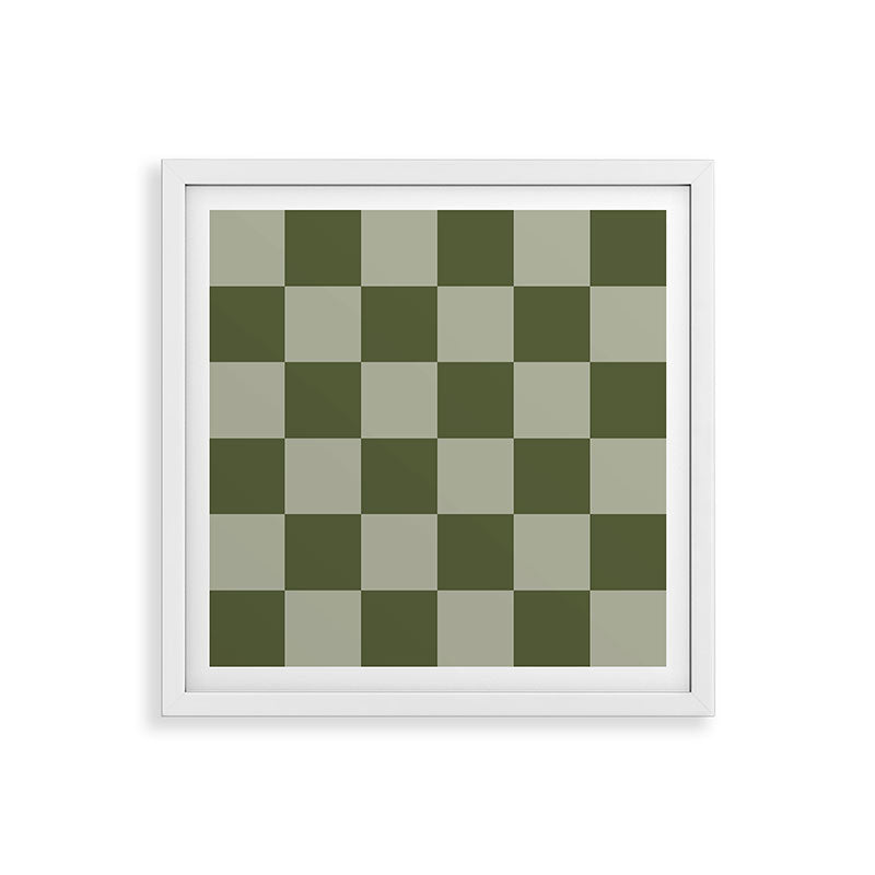 Checkered (Sage & Olive Green) Framed Art Print Gallery Image 11