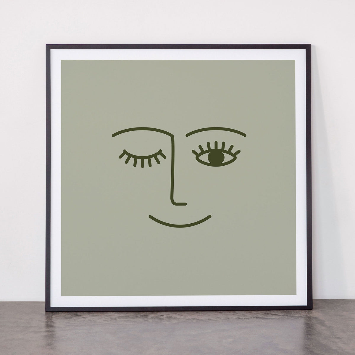 Wink (Green) Framed Art Print Gallery Image 3