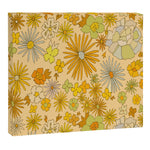 flower power wildflowers brown // retro art by surfy birdy Canvas Print Gallery Image 1